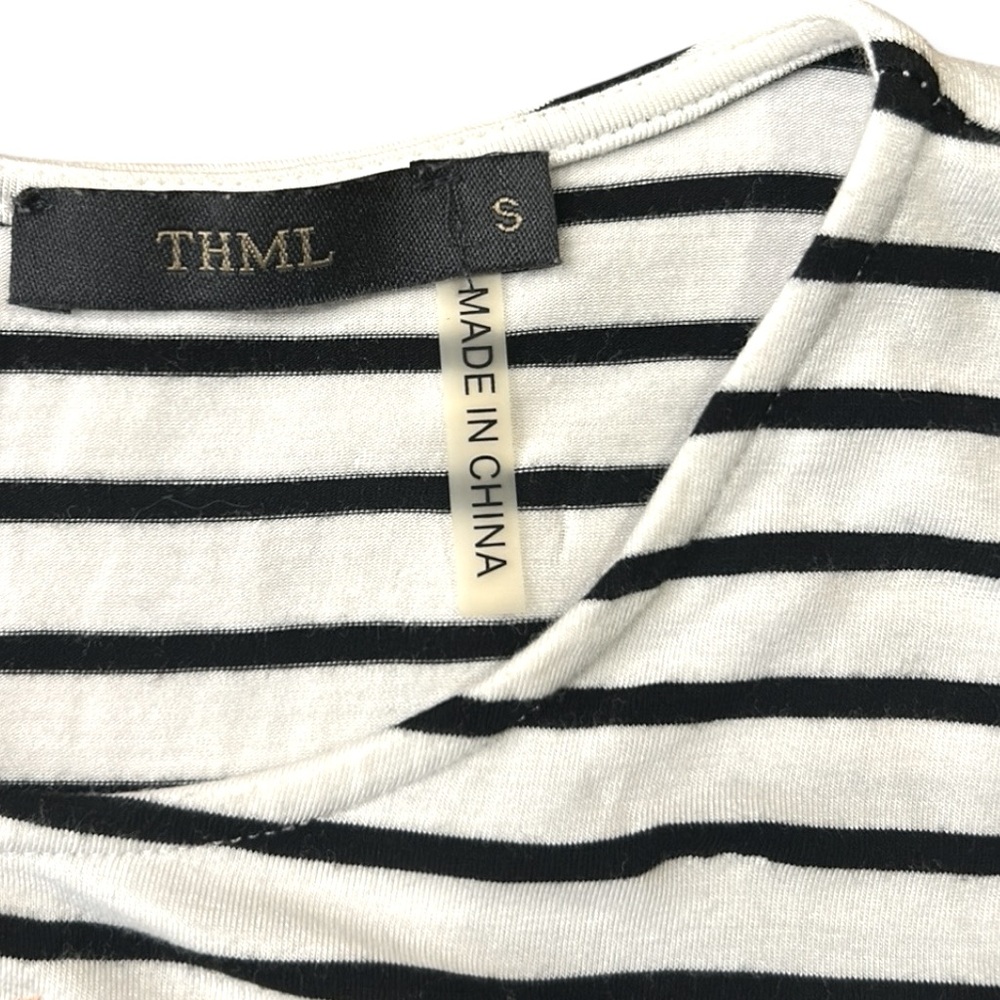 THML Striped Embroidered Sleeveless Knee Length Dress Size Small - Picture 3 of 10